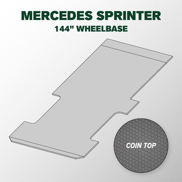 VANDECK Custom Fit Mercedes Sprinter 144 Van Floor Mat (2015+), Coin Top, Heavy Duty Rubber Cargo Liner