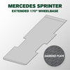 VANDECK Custom Fit Mercedes Sprinter 170 Extended Van Floor Mat (2015+), Diamond Plate, Heavy Duty Rubber Cargo Liner
