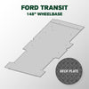 VANDECK Custom Fit Ford Transit 148 Van Floor Mat (2015+), Deck Plate, Heavy Duty Rubber Cargo Liner