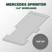 VanDeck™ Custom Fit Rubber Cargo Van Floor | Mercedes Sprinter 144, Coin Top (2019+)