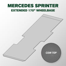 VANDECK Custom Fit Mercedes Sprinter 170 Extended Van Floor Mat (2015+), Coin Top, Heavy Duty Rubber Cargo Liner