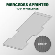 VanDeck™ Custom Fit Rubber Cargo Van Floor | Mercedes Sprinter 170, Coin Top (2019+)