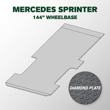 VANDECK Custom Fit Mercedes Sprinter 144 Van Floor Mat (2015+), Diamond Plate, Heavy Duty Rubber Cargo Liner