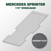 VANDECK Custom Fit Mercedes Sprinter 170 Van Floor Mat (2015+), Diamond Plate, Heavy Duty Rubber Cargo Liner