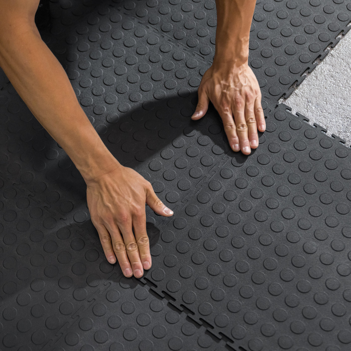 18" x 18" Utility Multi - Purpose Interlocking Tiles in Black, 12 - pack - Sheets&Rolls.com